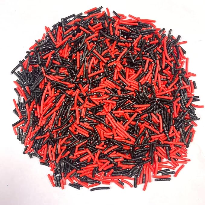 Sentovac Red Black Jimmies Sprinkles Edible for Cake Decorating Red Black Sprinkles Sugar Candy Cookie Cupcake Topper Ice Cream Baking Decorations Halloween Christmas Supplies 3.53oz