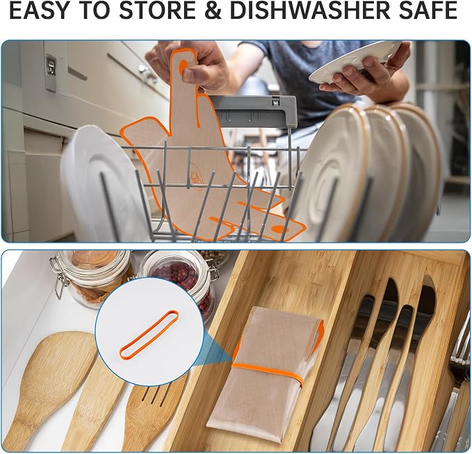 NiHome 4-Pack Silicone Bread Loaf Pan Liners, Reusable and Nonstick Silicone Bread Sling, Fit for 9x5, 9.5x5, and 10x5 Inch Loaf Pans, Dishwasher Safe, Easy to Clean - Brown base, orange edges