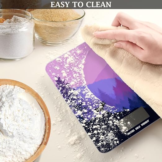Food Scale Kitchen Scale Food Weight Scales Digital Weight Grams and Ounces Small Electronic Food Scale for Baking Cooking Purple Stag Mountains and Forest