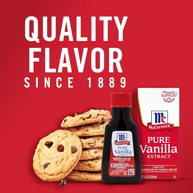 McCormick Vanilla Extract, Pure, No Corn Syrup, Gluten Free, Rich, Sweet Flavor and Aroma for Baking and Savory Dishes, 1 fl oz