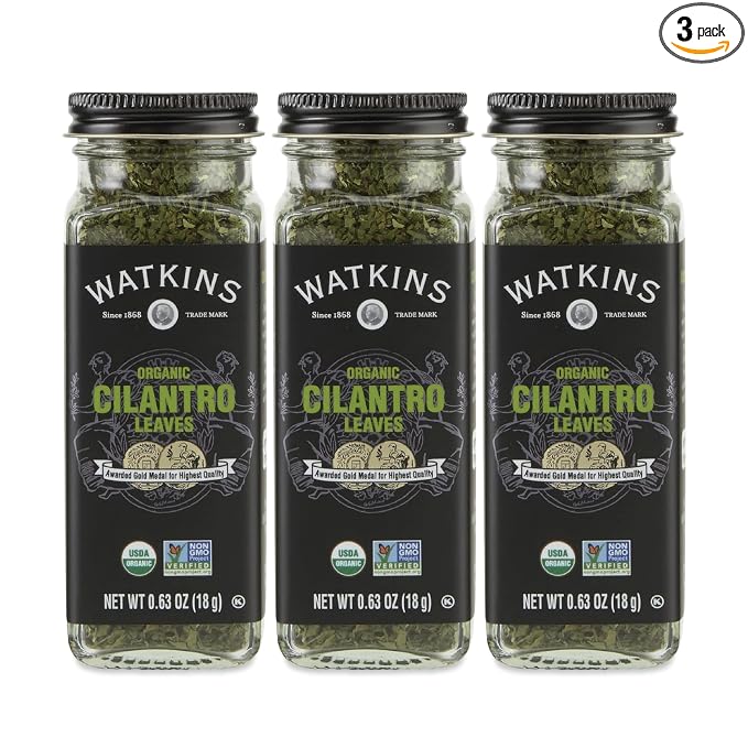 Watkins Gourmet Organic Spice Jar, Cilantro Leaves, 0.63 Ounce Jar, 3-Pack