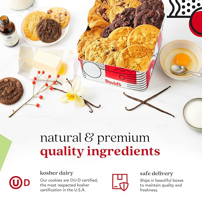 David's Cookies Freshly Baked Cookies - Delicious Handmade Soft Variety - Exquisite Gourmet Gift for Friends & Family on Special Occasions - Assorted 1lb