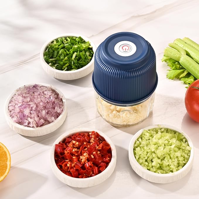 Fox Run Mini Food Processor, 1.25 Cup Capacity Electric Garlic & Vegetable Chopper