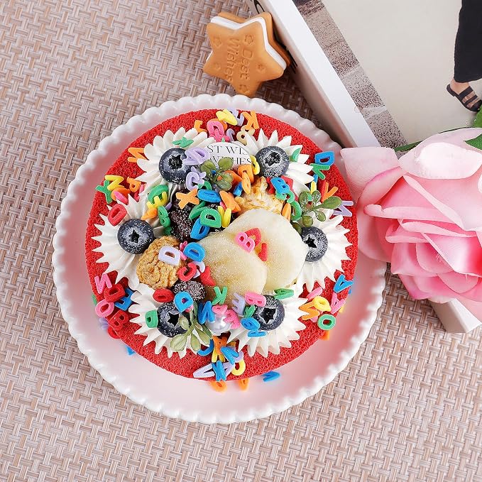 Rainbow Letters Sprinkles, Edible Letters for Cake Decorating, ABC Alphabet Sprinkles Mix for Baking Topping, Cupcakes, Cookies, Ice Cream, School Enrollment Children Birthday Party Holiday Supplies