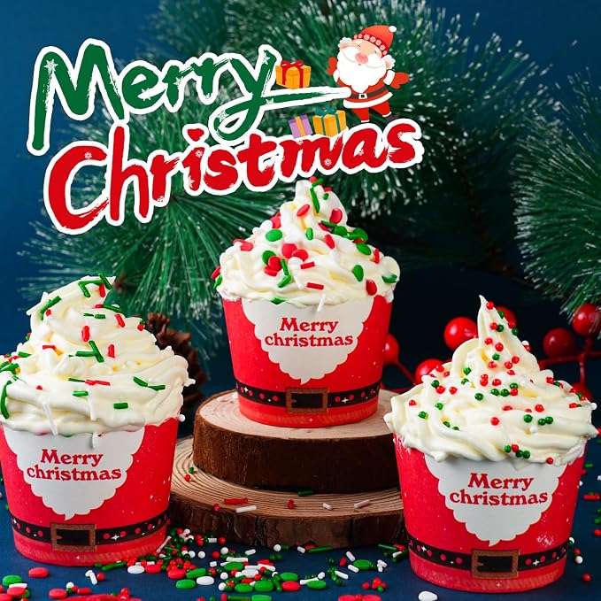 Christmas Sprinkles Bulk 16oz - Edible Red Green White Nonpareils Mini Pearls for Baking, Cookies, Cupcakes | Holiday Sprinkles Topper Decorations, Xmas Cake Decorating Supplies 1lb