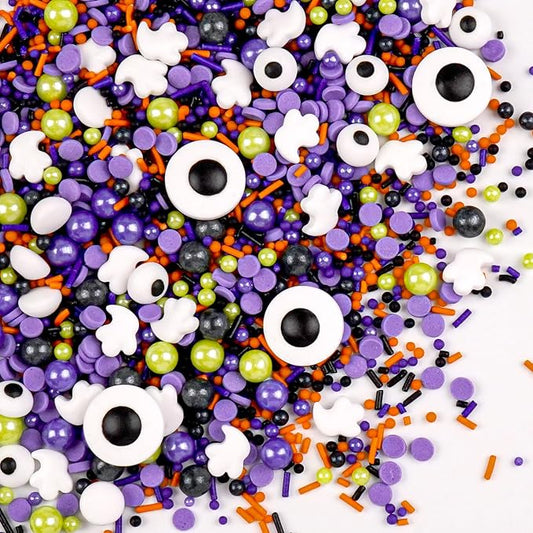 Halloween Eye Sprinkles for Cake Decorating, 150g/5.29oz, Edible Candy Eyeballs, Pearl Sugar Sprinkles Mix, Perfect for Cake Decoration, Cupcake Decorations Donuts Toppings