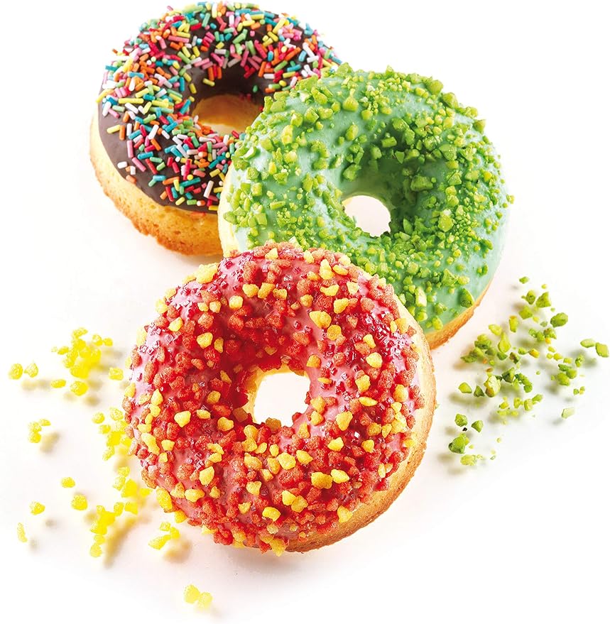 Silikomart Silicone Fancy and Function Bakeware Collection Multi-Shape Cake Pan, Donuts