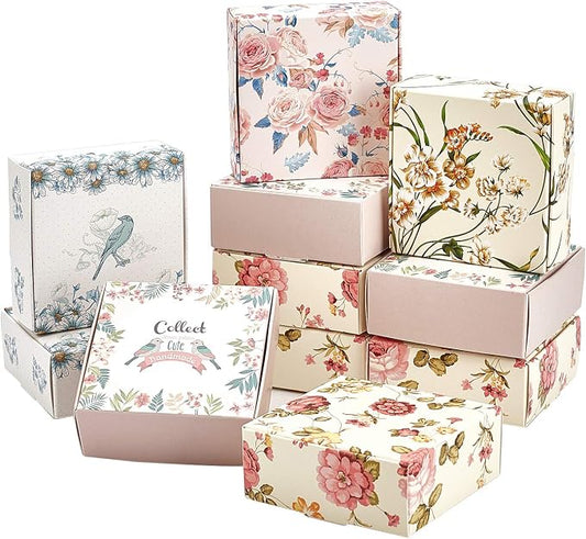 PH PandaHall 30 Pack Kraft Gift Box, 5 Style Flower Soap Boxes Gift Wrapping Box Cookie Treat Boxes for Homemade Soap Christmas Chocolate Candy Wedding Birthday Party Favors Gift Supplies 3 x 3 x 1.1