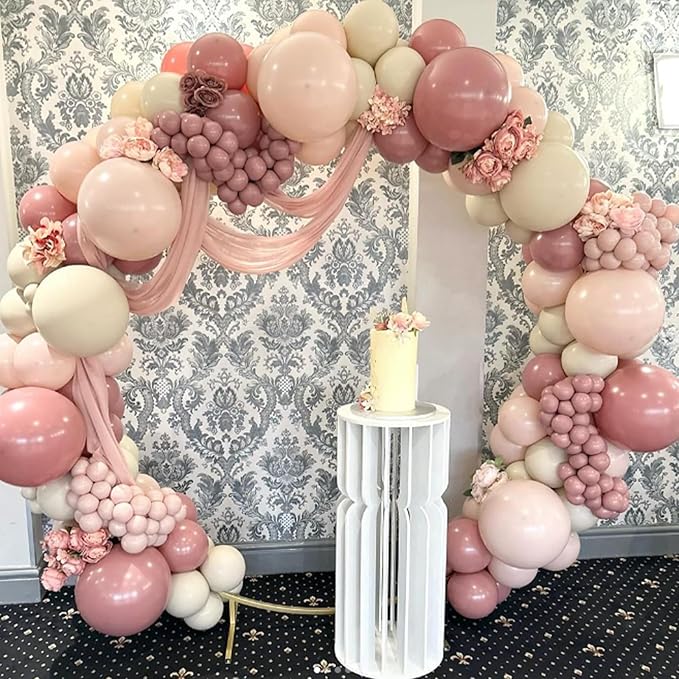 120pcs Light Pink Balloon Arch Kit, 18 12 10 5 inch Pastel Pink Latex Balloons Different Sizes Baby Pink Balloon Garland for Bridal Baby Shower Gender Reveal Birthday Party Decorations
