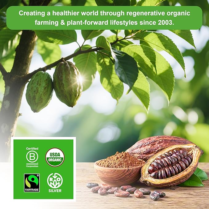 226g/2pack, Organic Cacao Powder - Unsweetened Dark Cocoa for Keto & Paleo Baking, Rich Chocolate Flavor, Non-GMO, Vegan, Gluten-Free, Resealable Bag