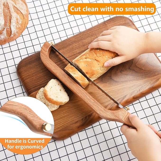 Bread Bow Knife for Sourdough, Bread Saw for Homemade Bread, Sourdough Knife Slicer Cutter for Left-handed Slicing