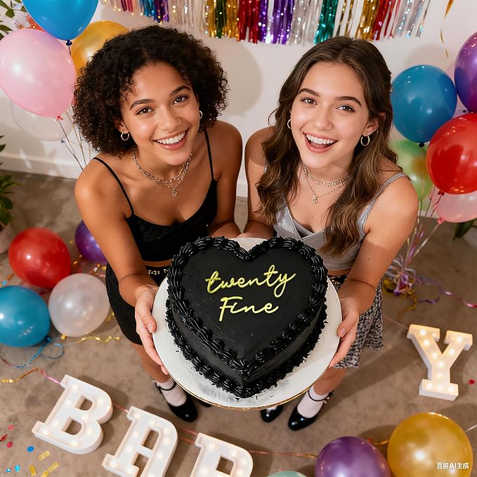 Twenty Fine Cake Topper – Gold Acrylic 25th Birthday Cake Decoration, Funny Twenty Five Cake Sign, Reusable Cake Topper for Men & Women Party Supplies (TWENTY FINE)