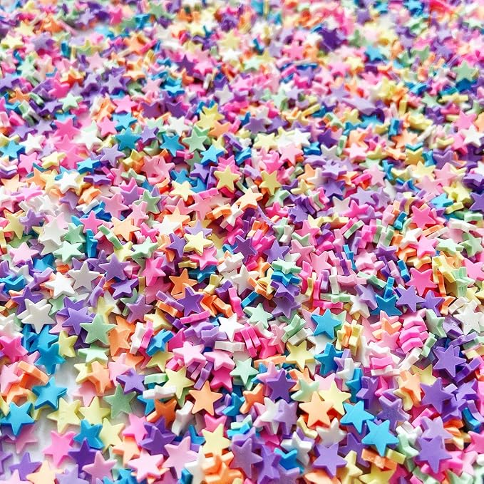 EHOPE 100G Fake Sprinkles Polymer Sprinkles Faux Sprinkles Resin Sprinkles Clay Sprinkles For Resin Fake Candy Sprinkles for Nail Art DIY Crafts Cake Phone Case (100G Pentagram-9)