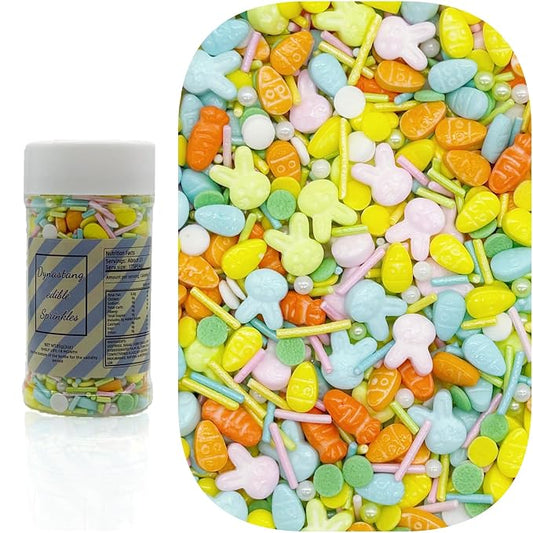 Dynastang Easter Sprinkles Mixed Style Edible Cake Decorations Cupcake Toppers Cookie Perfect for Cakes, Cupcakes, Desserts Toppings 3OZ