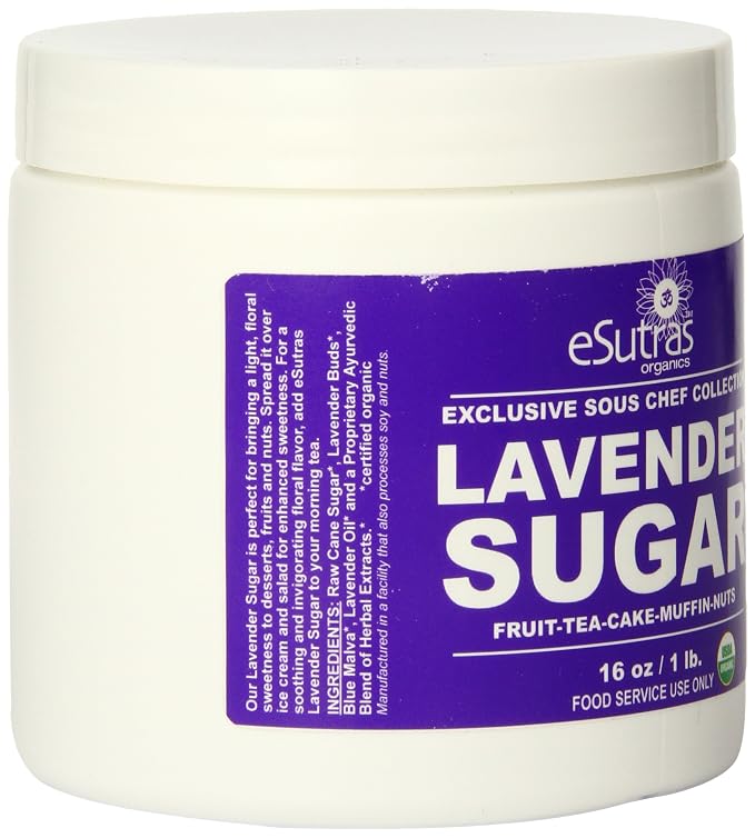 Esutras Organics Sugar, Lavender, 16 Ounce