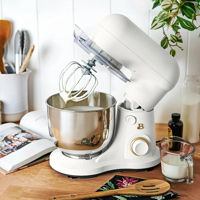 3.5 Qt Stand Mixer, 300W Powerful Motor, Tilt-Head Design with Stainless Steel Bowl, 12 Speeds, Includes Dough Hook Whisk Beater for Baking Mixing