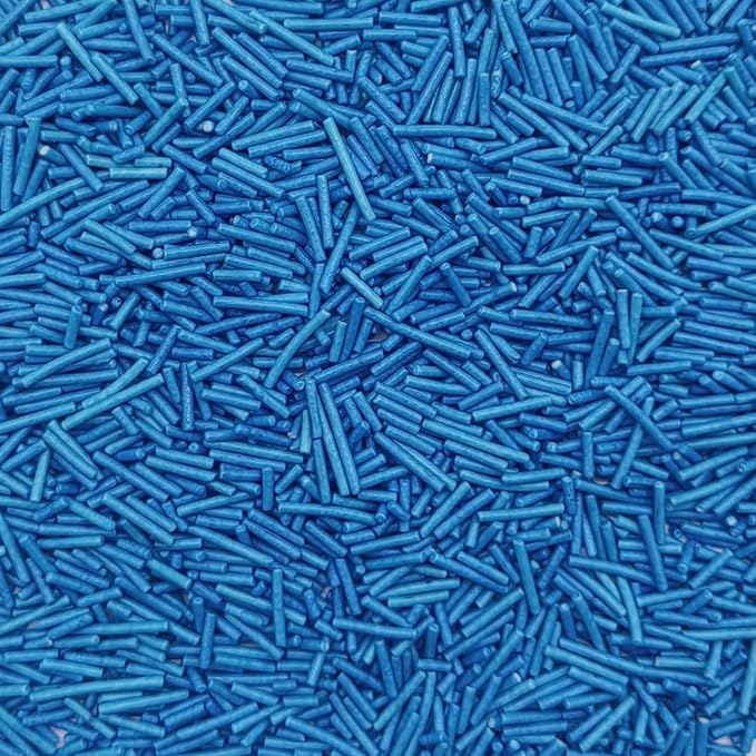 Blue Jimmy Sprinkles Edible Mix Size Jimmies Cake Decorations Soft Jimmies for Topping Ice Cream, Cookies, Cakes, Wedding Party, Valentine Christmas Supplies 3OZ