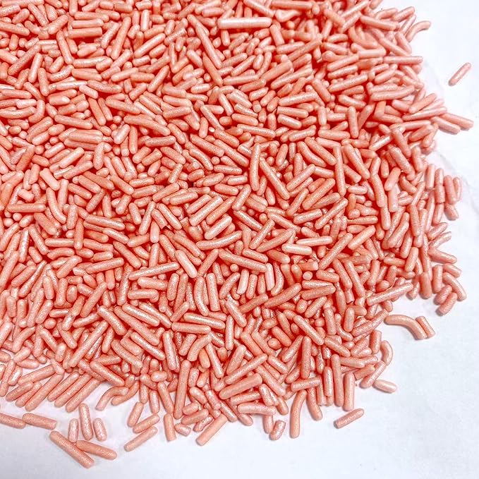 PhilaeEC Rose Gold Jimmies Sprinkle Edible Soft Jimmies Sprinkle for Cake Decoration Cupcake Topper Cookie Baking Decorations Halloween Christmas Valentine Supplies 2.75oz/78g