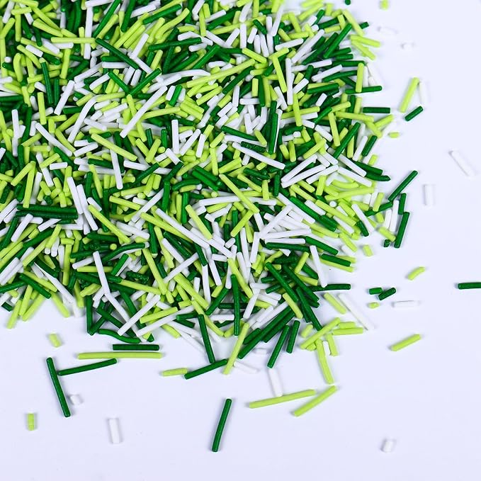 Edible St Patrick's Day Sprinkles, White and Green Sprinkles, Green Jimmies, White Jimmies for Baking, Cakes, Cupcakes, Cookies, Ice Creams(4.2oz/120g)