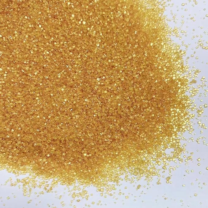 PhilaeEC Gold Sanding Sugar Edible Sparkling Crystals for Baking Cake Decoration Cookie Ice Cream Cupcake Toppers Wedding Party Valentines Halloween Christmas Supplies 5oz