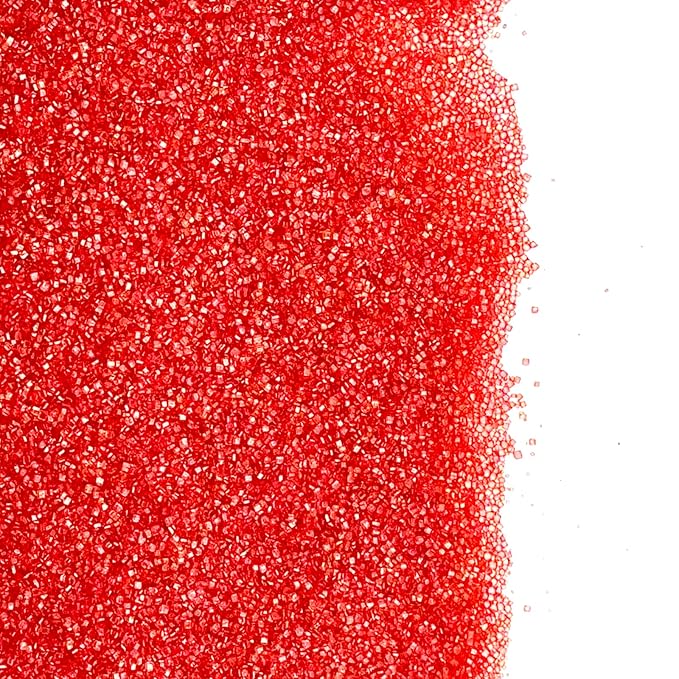Edible Red Sanding Sugar Sprinkles 142g/ 5.01oz Sugar Crystals for Cake Decorating Candy Baking Decorations Ice Cream Toppings and Cookie Decorating for Valentines Halloween Christmas