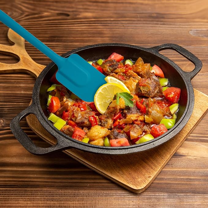 Mrs. Anderson’s Baking Silicone Spatula, Flexible And Nonstick, One-Piece Design, Turquoise, For Mixing, Folding, Scraping, Baking, And Cooking