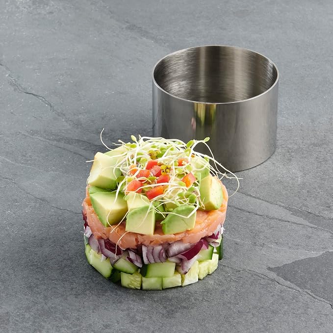 HIC Kitchen Food Ring, 18/8 Stainless Steel, 2-Inch Diameter x 2.75-Inches