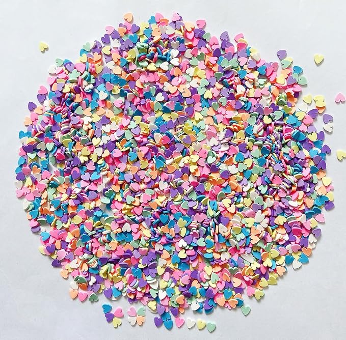 100G Fake Sprinkles Polymer Sprinkles Faux Sprinkles Resin Sprinkles Clay Sprinkles For Resin Fake Candy Sprinkles for Nail Art DIY Crafts Cake Phone Case (100G Heart-9)