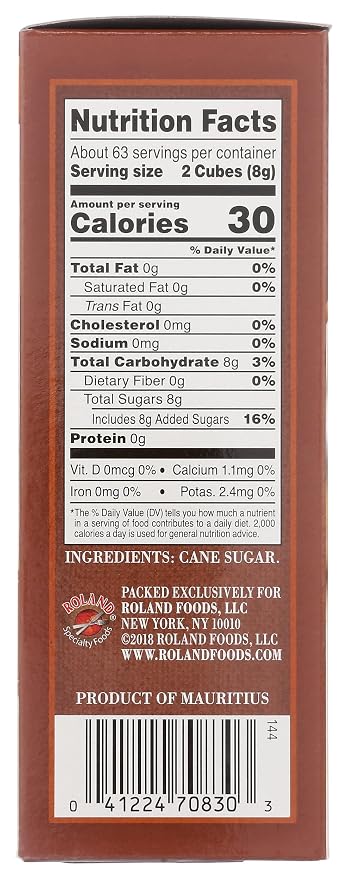 Roland Rough Cut Demerara Sugar Cubes - 17.6 oz