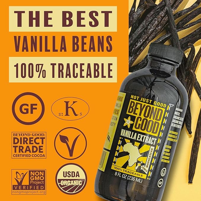 Beyond Good Pure Vanilla Extract | Madagascar | Made from All Natural Bourbon Vanilla Beans | For Baking, Desserts, Home Cooking and Chefs (16 fl oz)
