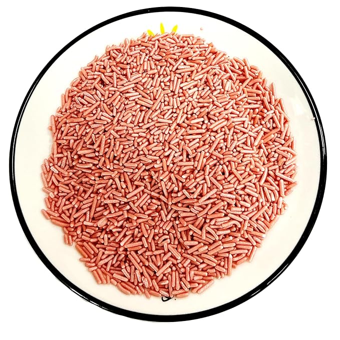 Homipooty Rose Gold Soft Jimmies Sprinkles Edible Candy Jimmies Sprinkles for Cake Decorating 78g/2.75oz Cookie Cupcake Topper Ice Cream