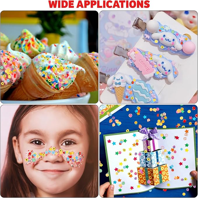 DIYASY 180g Fake Fruit Sprinkles, 6.35 oz Mini Faux Sprinkle Polymer Clay Slices Non-Edible for Crafts Art DIY Decoration Plastic Slime Filler