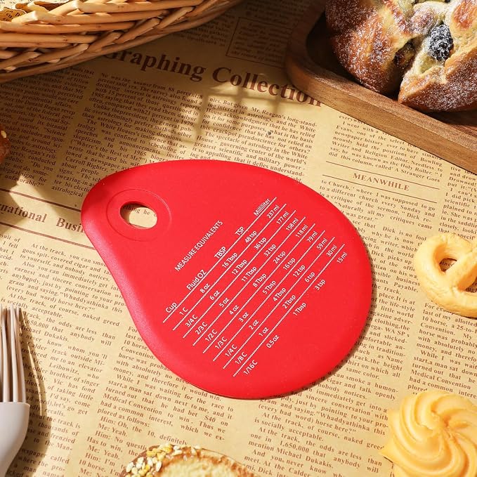 Kichvoe Silicone Dough Scraper with Measuring Scale, Flexible Bowl & Bench Scraper for Bread, Pastry, Sourdough - Multipurpose Cutter and Chopper for Baking, Pizza, Cake