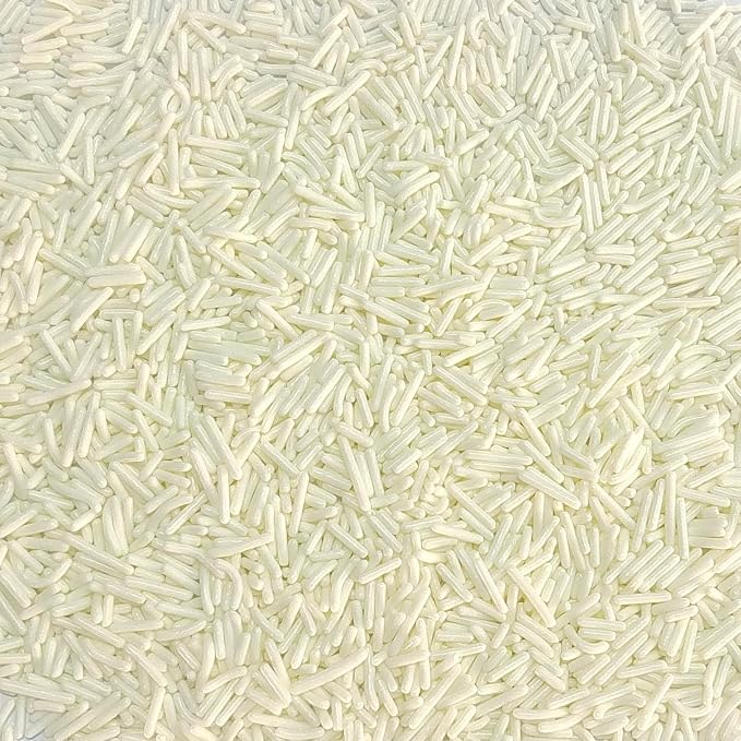 Sentovac Edible White Jimmies Sprinkles for Cake Decorating Baking | Cupcake Cookie and Ice Cream Toppers Cake Decorations| Celebrations Wedding Shower Party Chirstmas Supplies 78g/2.75oz