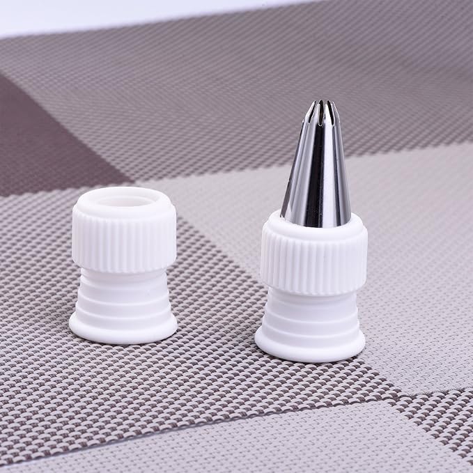 Shappy 6 Pieces Plastic Standard Couplers for Piping Bags Cake Decorating Pipe Tip White Coupler for Icing Nozzles, 1.2 x 1 Inch
