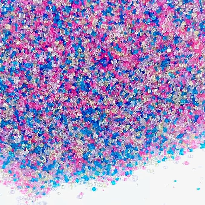 Sentovac Rainbow Sanding Sugar Crystals for Baking Edible Colorful Pastel Easter Crystals Sparkling Sugar Sprinkles Cake Cookie Cupcake Topper Ice Cream Decoration Supplies