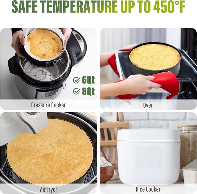 Vakoo 4+7+9+10 Inch Springform Pan - Nonstick, Leakproof Cheesecake Pan for Baking, Easy Release, No Parchment Paper Needed, Set of 4