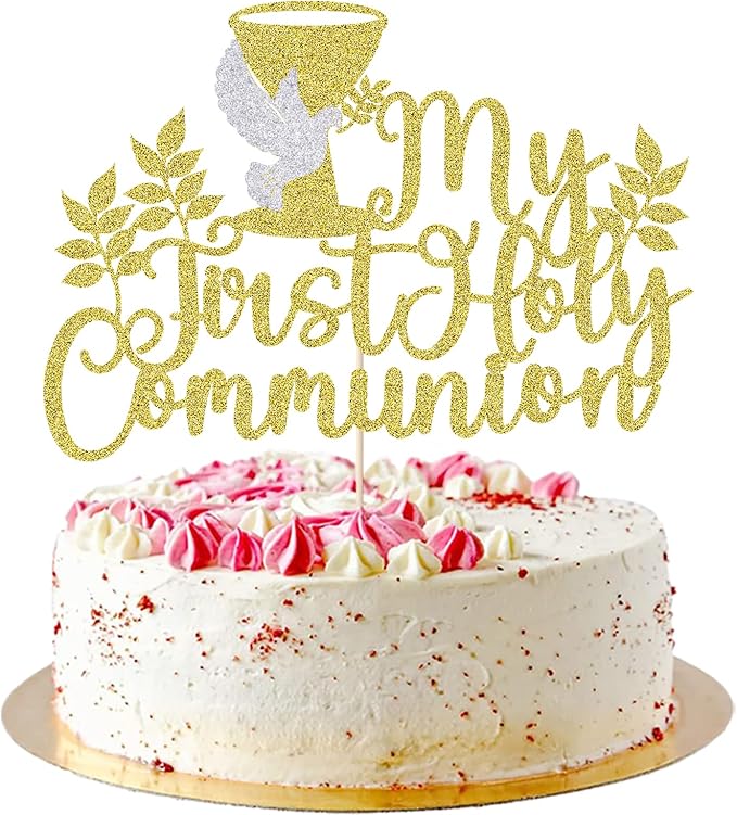 My First Holy Communion Cake Topper-Suitable for Ramadan, Baptism, Religious Baptism,Baby Shower 1st Birthday, God Bless, Communion Party, Wedding Party Decorations supplies