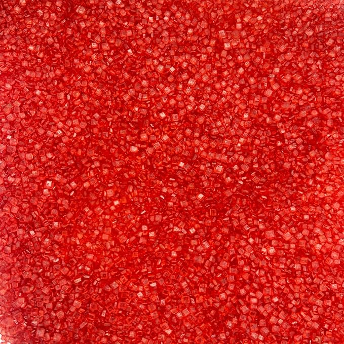 Edible Red Sanding Sugar Sprinkles Cupcake Cake Toppers, Celebrations Candy Pearls Shaker Jar Wedding Party Cake Dessert Food Decoration Supplies 3.2oz(Red)