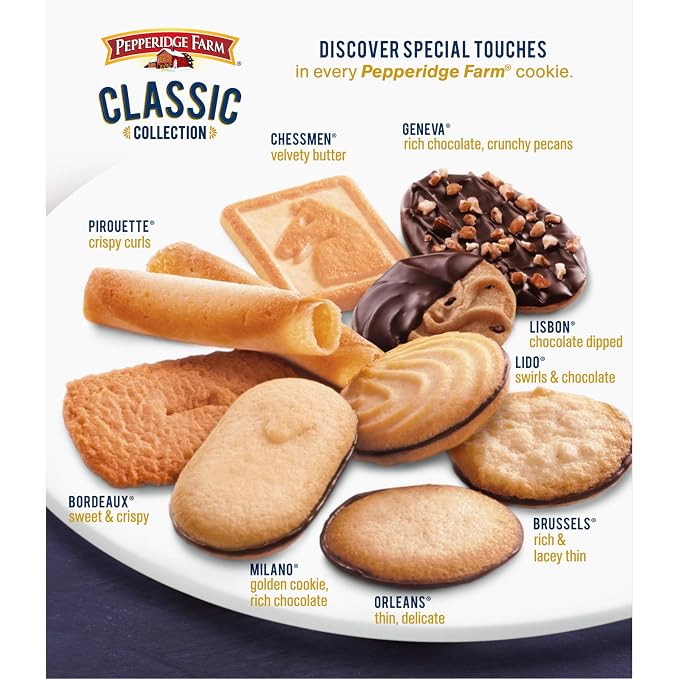 Pepperidge Farm Cookies Classic Collection, 9 Cookie Varieties, 13.25 Oz. Box (Pack of 3)