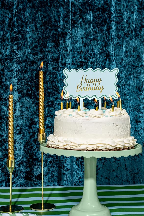 Light Green/Dark Green Stripe Cake Stand for Celebrations by Emergency Confetti – Charming Tiered Display for Desserts at Birthdays Weddings & Gatherings – For Sturdy Stylish & Thoughtful Presentation