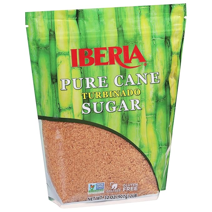 Iberia Pure Cane Raw Turbinado Sugar 2 lb (Pack of 2)