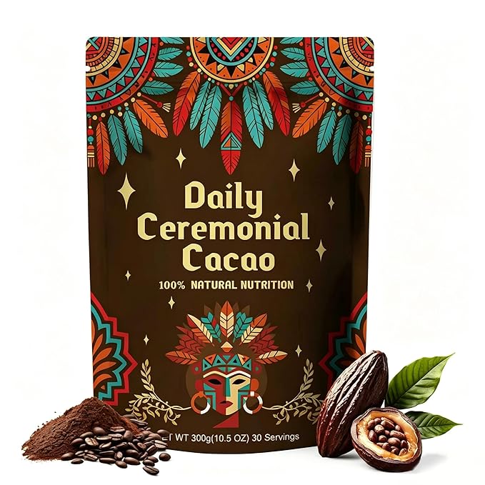 Ceremonial Grade Cacao Powder | High in Flavanol Antioxidants, Magnesium & Theobromine | Supports Mental Clarity, Focus & Natural Energy | Zero Sugar, Pure & Natural Superfood (chocolate)