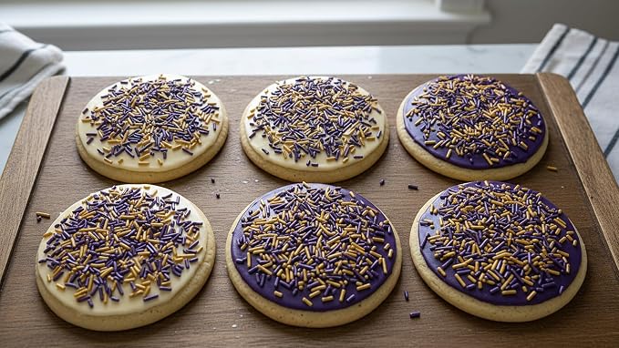 NCS Pearlized Purple & Gold Jimmies Edible Sprinkles – Cupcake, Cake & Cookie Decorations, 7 oz