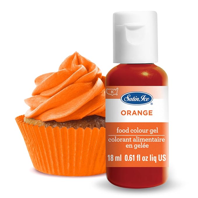 Satin Ice Food Color Liquid Gel, 0.61 fl oz Bottle, Orange