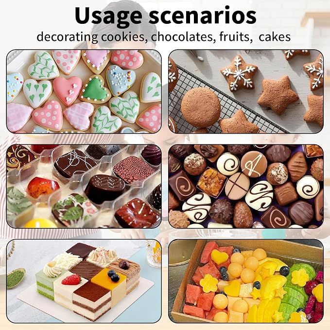 Mini Cookie Cutters - 30Pcs Stainless Steel Tiny Shapes,Heart Star Flower Round Square Cutter Kit for Decorating Cookies Fruits Fondant Cakes Kids Baking