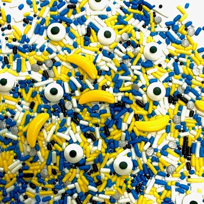 COOL MOM SPRINKLES Blue And Yellow Sprinkles (4 oz.) – Themed Birthday Sprinkles for Decorating Cakes, Cupcakes, Cookies & Desserts – Mixed in the USA/Gluten-Free