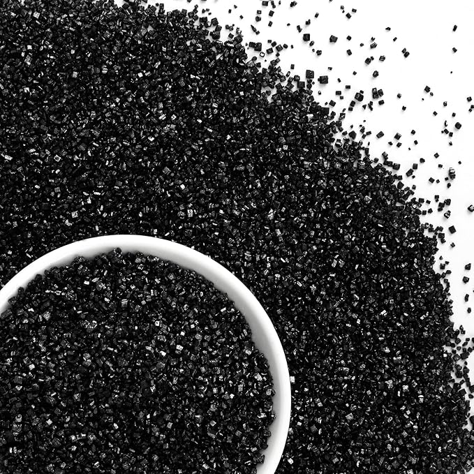 Edible Black Sprinkles for Cake Decorating,150g,Edible Sanding Sugar Crystals,Sprinkle Mix for Cookies,Donut,Ice Cream,Fondant Cake,Caramel Apples,Cupcakes,Desserts,Wedding Birthday Party Supplies