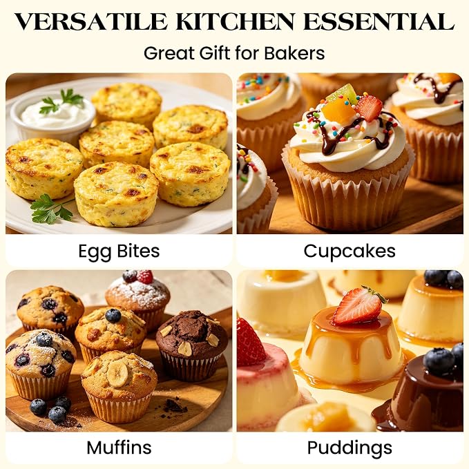 Jumbo Muffin Pan with Metal Frame Nonstick 6 Cup Extra Large Silicone Cupcake Pan for Baking, Deep Jumbo Muffin Tray for Egg Bites Muffins, Confetti Color Cream Gifts for Mom Home Baker（1 Pc）
