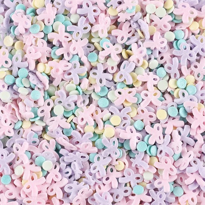 Sprinkles for cake decorating, 7 Ounces Macaron Color Bows Confetti Sprinkles for Cupcake, Cookies, Ice Cream Topper, Edible Cake Decorationss, Baking Desserts